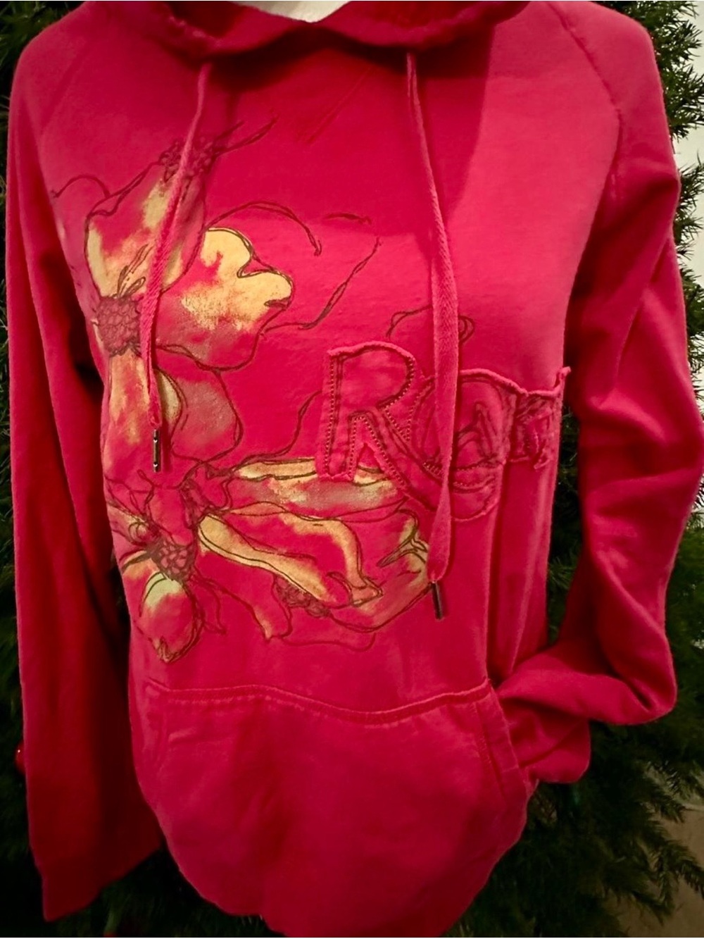 Roxy Hot Pink Floral Graphic Hoodie